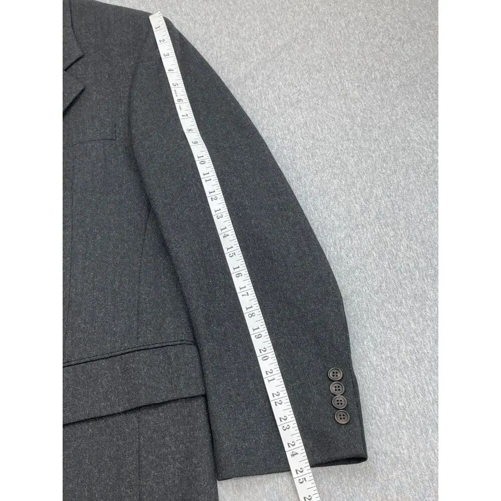Jos A Bank Blazer Mens 44L Gray 100% Wool 2 Button Single Breasted Made In USA